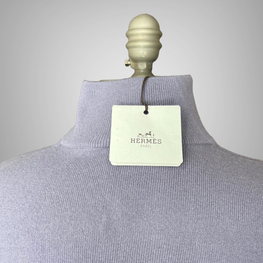 Hermes Long Sleeve 100% Cashmere Mens Quarter Zip Trucker's Sweater EU Size M - Picture 2 of 14